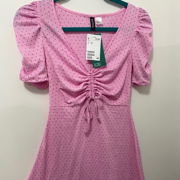 BRAND NEW H&M Pink Polka Dot Dress - Picture 3 of 6